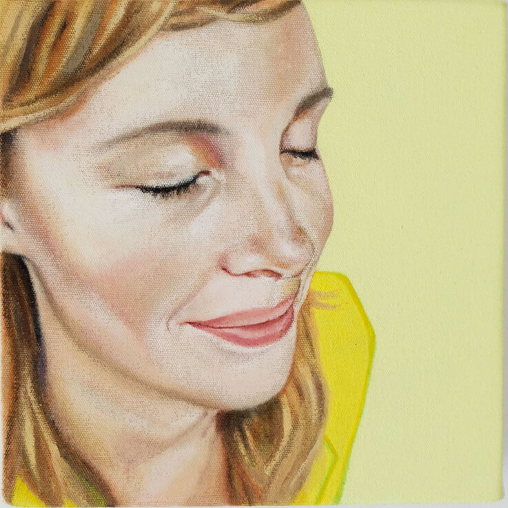 Break 2 / Eveline - 2011 - olieverf op canvas op hout - 18x18 cm   