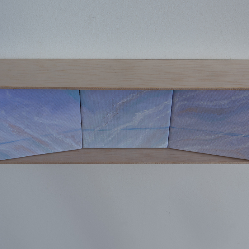 Ideeën uit de Lucht - 2026 - 32x11x5 cm (incl. lijst) - Olieverf op canvas, hout
